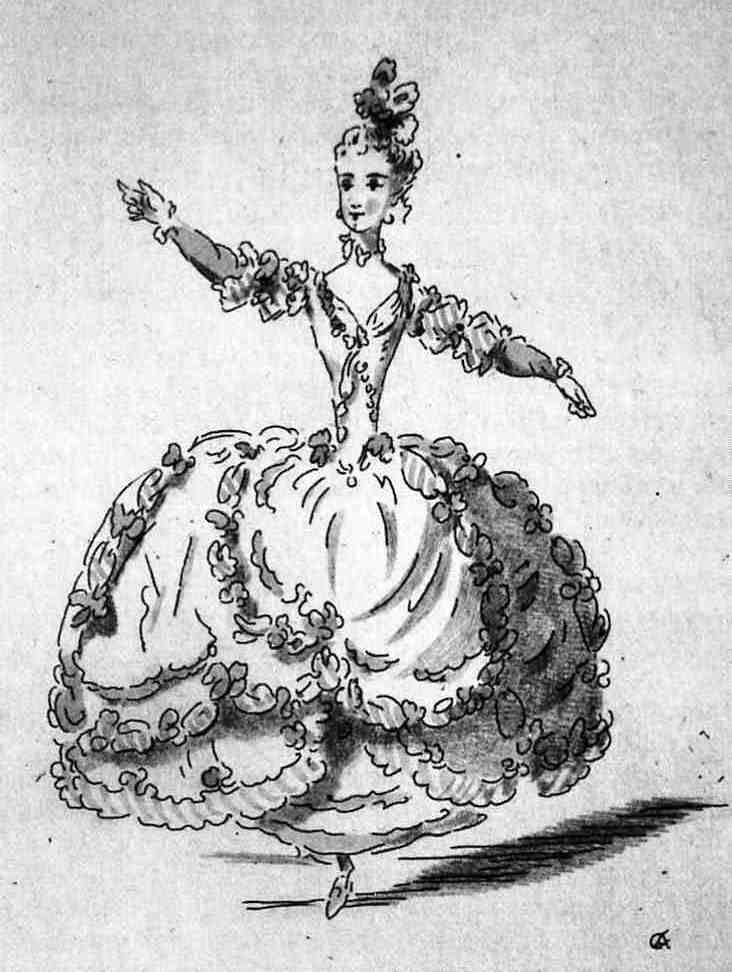 Эскиз балетного костюма. Худ. Л.-Р.Боке, 1749. 